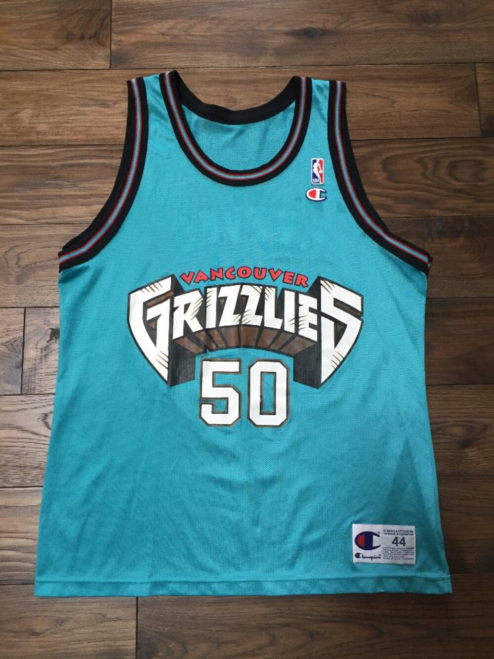 Big Country Bryan Reeves Vancouver Grizzlies Vintage Champion NBA Jersey 44 L